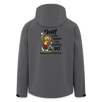 Golf ist der Grund, warum ich fast 90 bin - Recycelte Männer Softshell-Jacke von Stanley/Stella - Anthrazit - Hinten - AI Model Male 185 light (185cm)