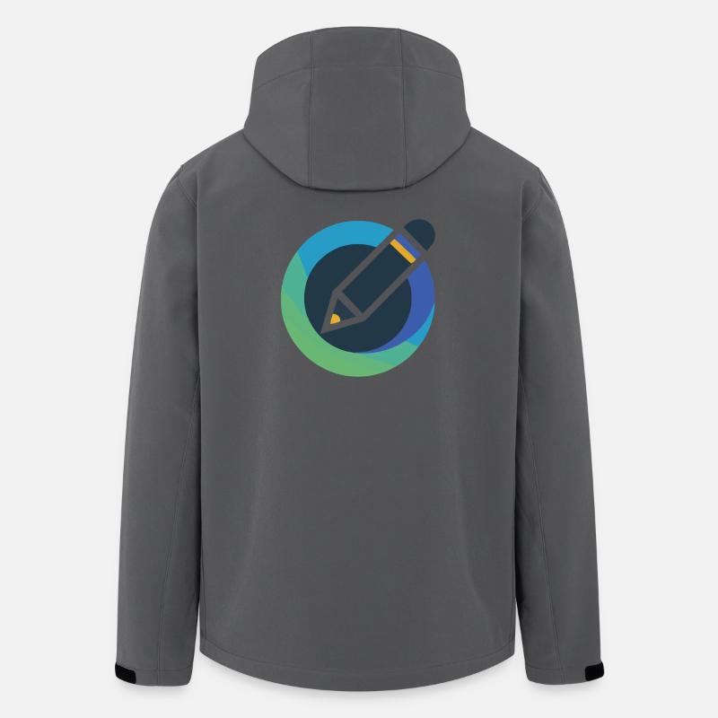Emblème de crayon cercle abstrait - Veste softshell homme en polyester recyclé Stanley/Stella - charbon