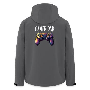 Gamer Dad Controller Neon - Recycelte Männer Softshell-Jacke von Stanley/Stella - Anthrazit - Hinten - AI Model Male 185 light (185cm)