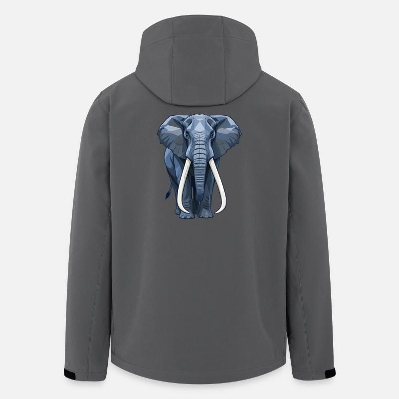 Geometrischer Blauer Elefant - Recycelte Männer Softshell-Jacke von Stanley/Stella - Anthrazit