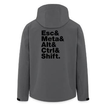 Esc & Meta & Alt & Ctrl & Shift - Men’s Recycled Softshell Jacket by Stanley/Stella - anthracite - Back - AI Model Male 185 light (185cm)
