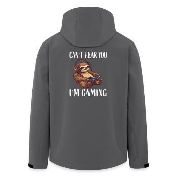 Gamer Faultier mit Headset - Recycelte Männer Softshell-Jacke von Stanley/Stella - Anthrazit - Hinten - AI Model Male 185 light (185cm)