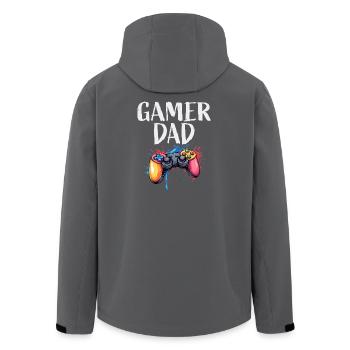 Gamer Papa Controller Splash - Recycelte Männer Softshell-Jacke von Stanley/Stella - Anthrazit - Hinten - AI Model Male 185 light (185cm)