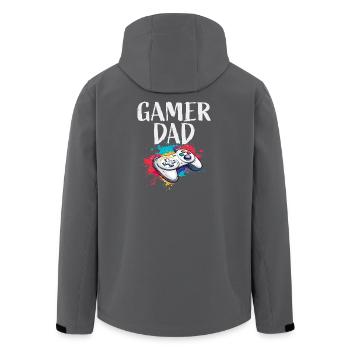 Gamer Dad Controller - Recycelte Männer Softshell-Jacke von Stanley/Stella - Anthrazit - Hinten - AI Model Male 185 light (185cm)