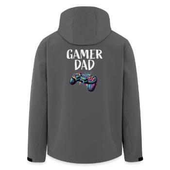 Gamer Dad Controller Farbexplosion - Recycelte Männer Softshell-Jacke von Stanley/Stella - Anthrazit - Hinten - AI Model Male 185 light (185cm)