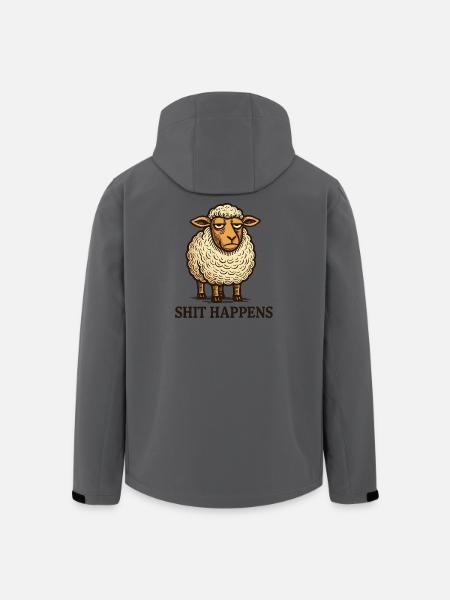 Tired Sheep Saying Shirt - Men’s Recycled Softshell Jacket by Stanley/Stella - anthracite