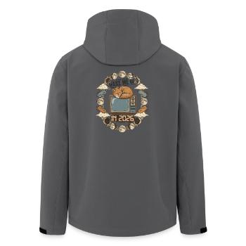 Wake Me Up In 2026 - Men’s Recycled Softshell Jacket by Stanley/Stella - anthracite - Back - AI Model Male 185 light (185cm)