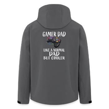 Gamer-Papa: Cooler als Normal - Recycelte Männer Softshell-Jacke von Stanley/Stella - Anthrazit - Hinten - AI Model Male 185 light (185cm)