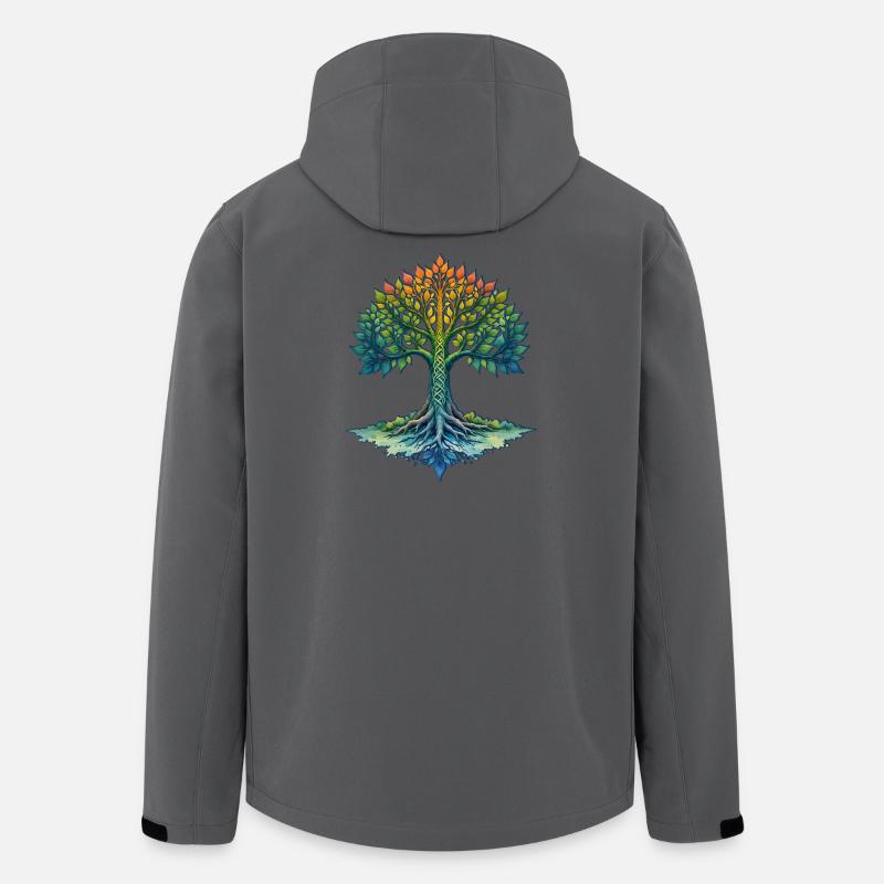 Regenbogenbaum des Lebens - Recycelte Männer Softshell-Jacke von Stanley/Stella - Anthrazit