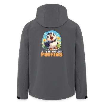 Puffin Papageientaucher - Recycelte Männer Softshell-Jacke von Stanley/Stella - Anthrazit - Hinten - AI Model Male 185 light (185cm)
