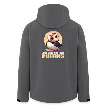 Puffin Papageientaucher - Recycelte Männer Softshell-Jacke von Stanley/Stella - Anthrazit - Hinten - AI Model Male 185 light (185cm)