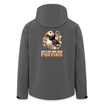 Puffin Papageientaucher - Recycelte Männer Softshell-Jacke von Stanley/Stella - Anthrazit - Hinten - AI Model Male 185 light (185cm)