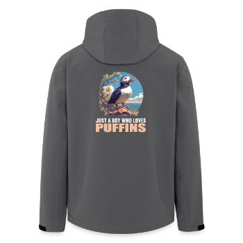Puffin Papageientaucher - Recycelte Männer Softshell-Jacke von Stanley/Stella - Anthrazit - Hinten - AI Model Male 185 light (185cm)