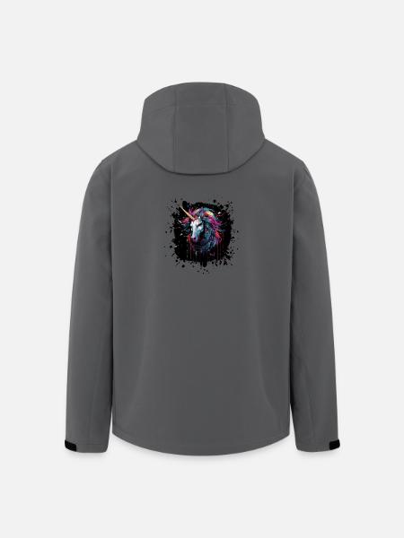 Farbsplatter Einhorn Kunst - Recycelte Männer Softshell-Jacke von Stanley/Stella - Anthrazit
