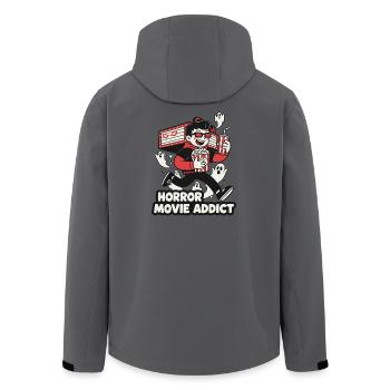 Horrorfilm Süchtiger Kinogänger - Recycelte Männer Softshell-Jacke von Stanley/Stella - Anthrazit - Hinten - AI Model Male 185 light (185cm)