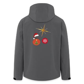 Weihnachtsstern und Weihnachtskugel - Recycelte Männer Softshell-Jacke von Stanley/Stella - Anthrazit - Hinten - AI Model Male 185 light (185cm)