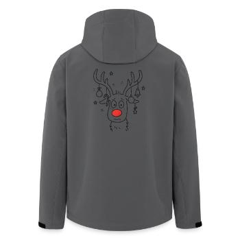Red-nosed Reindeer Rudolf Christmas - Men’s Recycled Softshell Jacket by Stanley/Stella - anthracite - Back - AI Model Male 185 light (185cm)