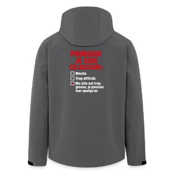 Ein einziger Grund ist zu groß Humor - Recycelte Männer Softshell-Jacke von Stanley/Stella - Anthrazit - Hinten - AI Model Male 185 light (185cm)