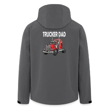 Lkw-Papa Trucker Design - Recycelte Männer Softshell-Jacke von Stanley/Stella - Anthrazit - Hinten - AI Model Male 185 light (185cm)