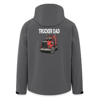 Trucker Dad Roter Truck Grafik - Recycelte Männer Softshell-Jacke von Stanley/Stella - Anthrazit - Hinten - AI Model Male 185 light (185cm)