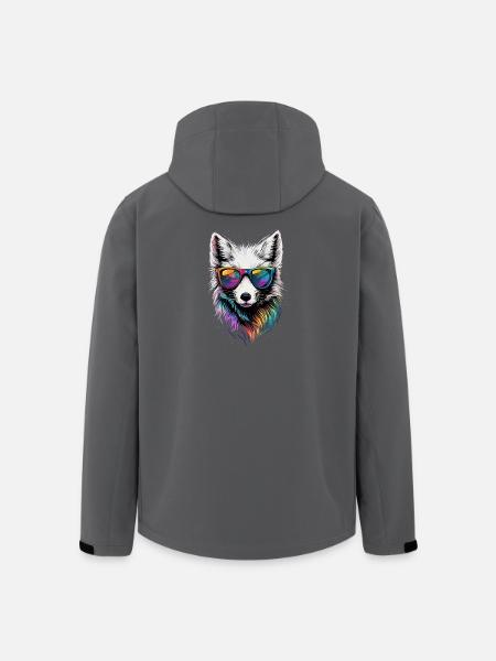 Polarfuchs Schneefuchs Eisfuchs Süßer Weißer Fuchs - Recycelte Männer Softshell-Jacke von Stanley/Stella - Anthrazit