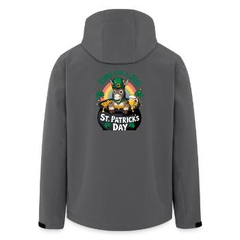 St. Patrick's Day Donkey Gold Pot Rainbow - Men’s Recycled Softshell Jacket by Stanley/Stella - anthracite - Back - AI Model Male 185 light (185cm)