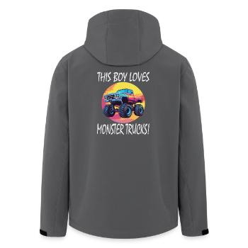 This boy loves monster trucks - Men’s Recycled Softshell Jacket by Stanley/Stella - anthracite - Back - AI Model Male 185 light (185cm)