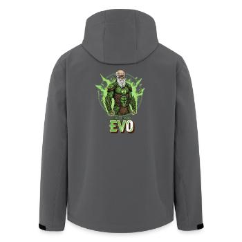 Evo Darwin Green Hero - Men’s Recycled Softshell Jacket by Stanley/Stella - anthracite - Back - AI Model Male 185 light (185cm)