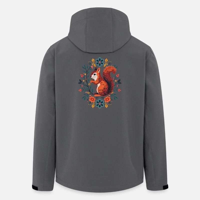 Eichhörnchen im Blumenkranz - Recycelte Männer Softshell-Jacke von Stanley/Stella - Anthrazit