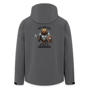 Krieger Bär mit Axt & Schild – Gefährlicher Bear - Men’s Recycled Softshell Jacket by Stanley/Stella - anthracite - Back - AI Model Male 185 light (185cm)