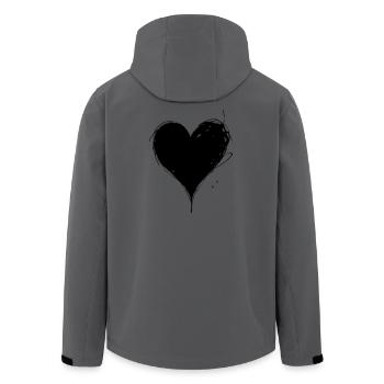 Black Heart, Valentine's Day, Love - Men’s Recycled Softshell Jacket by Stanley/Stella - anthracite - Back - AI Model Male 185 light (185cm)