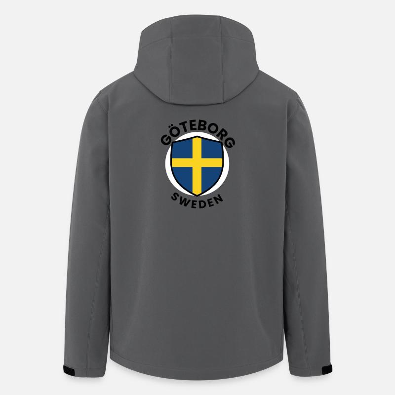 Bouclier du drapeau de Göteborg - Veste softshell homme en polyester recyclé Stanley/Stella - charbon