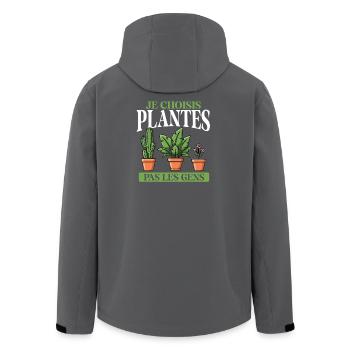  Je Choisis Plantes Pas Humains Lustiger - Recycelte Männer Softshell-Jacke von Stanley/Stella - Anthrazit - Hinten - AI Model Male 185 light (185cm)