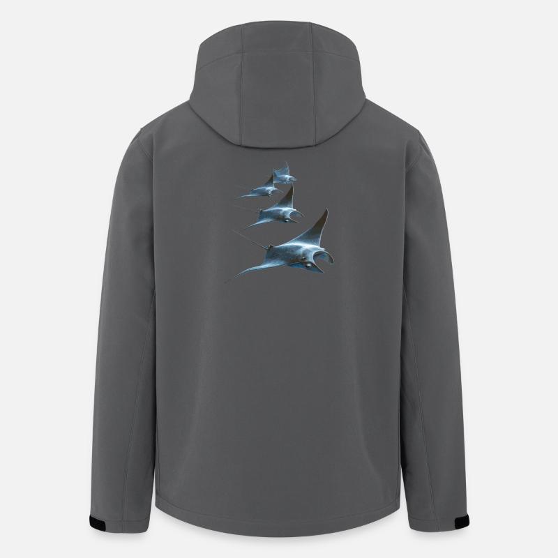 Manta Ray, Devil Ray, Stingray, Diver - Men’s Recycled Softshell Jacket by Stanley/Stella - anthracite