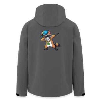 Tamponner le raton laveur avec la feuille de chanvre - Veste softshell homme en polyester recyclé Stanley/Stella - charbon - Dos - AI Model Male 185 light (185cm)