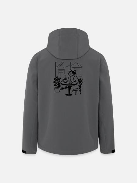 Thoughtful Cat Cafe - Men’s Recycled Softshell Jacket by Stanley/Stella - anthracite