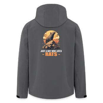 Ratten Ratte - Recycelte Männer Softshell-Jacke von Stanley/Stella - Anthrazit - Hinten - AI Model Male 185 light (185cm)