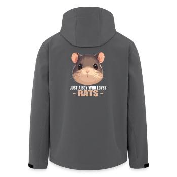 Ratten Ratte - Recycelte Männer Softshell-Jacke von Stanley/Stella - Anthrazit - Hinten - AI Model Male 185 light (185cm)