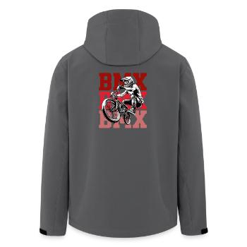 BMX Rider im roten Hintergrund - Recycelte Männer Softshell-Jacke von Stanley/Stella - Anthrazit - Hinten - AI Model Male 185 light (185cm)