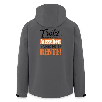 Appearance instead of Pension Satire Pension 2026 - Men’s Recycled Softshell Jacket by Stanley/Stella - anthracite - Back - AI Model Male 185 light (185cm)