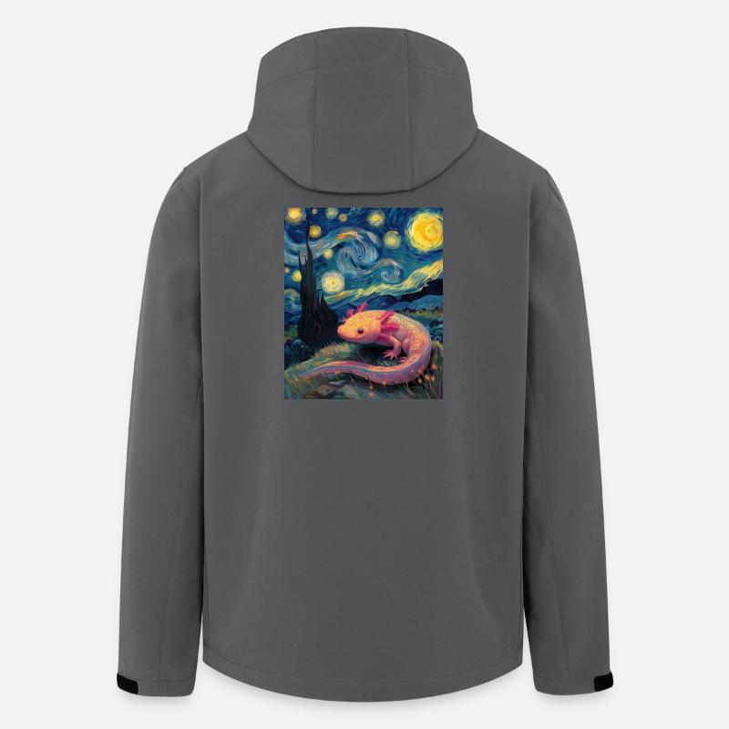 Axolotl Van Gogh Starry Night - Men’s Recycled Softshell Jacket by Stanley/Stella - anthracite