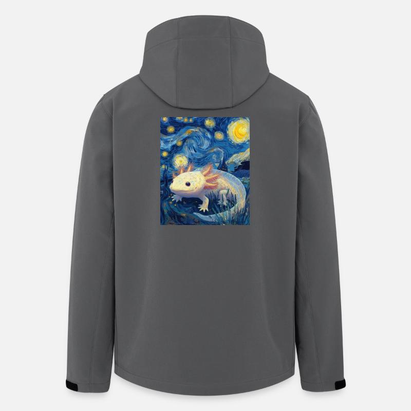 Axolotl Van Gogh Starry Night - Recycelte Männer Softshell-Jacke von Stanley/Stella - Anthrazit