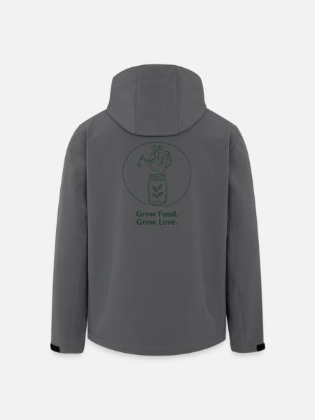 Ekologisk trädgårdsodling, hållbart jordbruk - Softshelljacka herr i återvunnen polyester Stanley/Stella - kolgrå