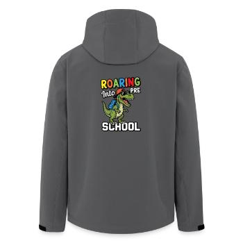 Brüllen in den Vorschul-Dinosaurier zurück zur Schule - Recycelte Männer Softshell-Jacke von Stanley/Stella - Anthrazit - Hinten - AI Model Male 185 light (185cm)