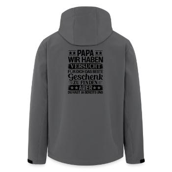 Lustiges Papa Geschenk: Wir sind dein bestes Gesch - Recycelte Männer Softshell-Jacke von Stanley/Stella - Anthrazit - Hinten - AI Model Male 185 light (185cm)