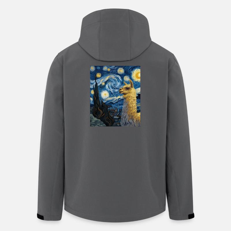 Lama Van Gogh Starry Night - Men’s Recycled Softshell Jacket by Stanley/Stella - anthracite