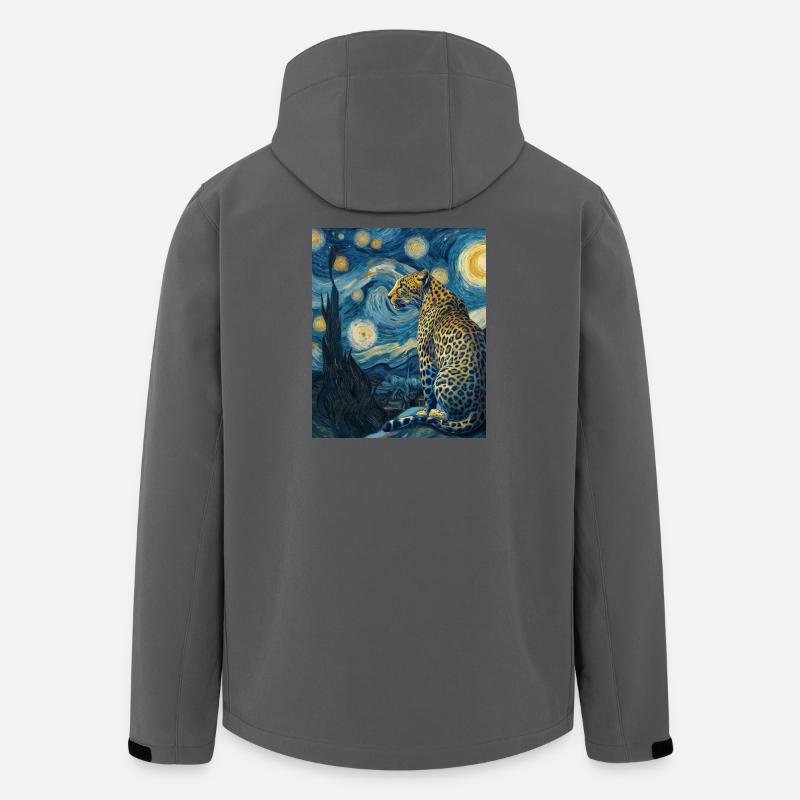 Leopard Van Gogh - Recycelte Männer Softshell-Jacke von Stanley/Stella - Anthrazit