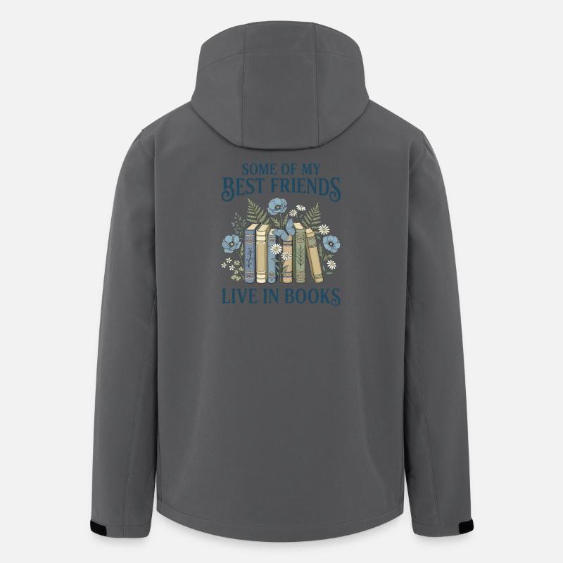 Buchliebhaber: Vintage: Botanische Freunde (Navy Text) - Recycelte Männer Softshell-Jacke von Stanley/Stella - Anthrazit