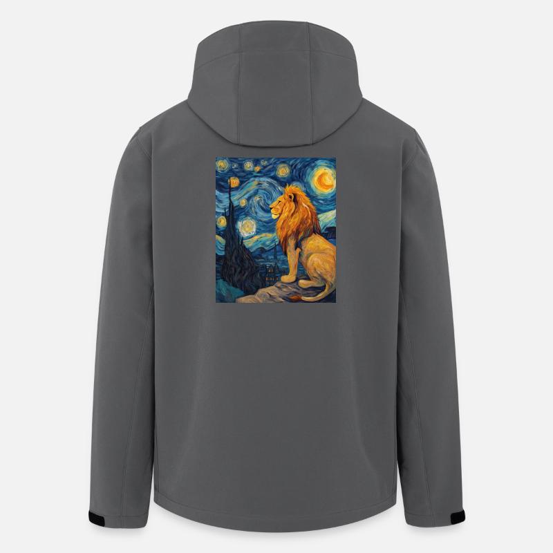Löwe Van Gogh - Recycelte Männer Softshell-Jacke von Stanley/Stella - Anthrazit