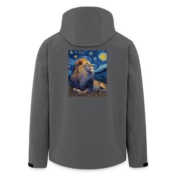 Lion Van Gogh - Men’s Recycled Softshell Jacket by Stanley/Stella - anthracite - Back - AI Model Male 185 light (185cm)